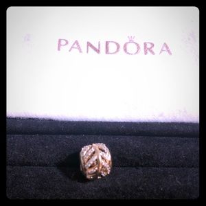 Authentic PANDORA Rose Light As A Feather Charm